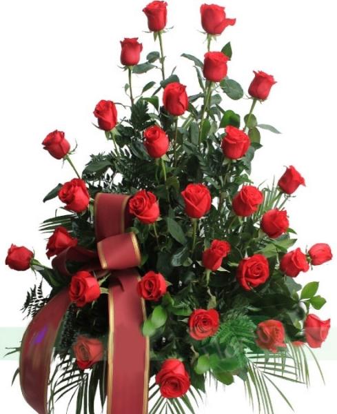 Centro funerario de rosas rojas para Tarragona